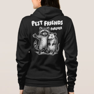 Veste À Capuche Pest Friends Forever Blanc Imprimer Avant et Arriè