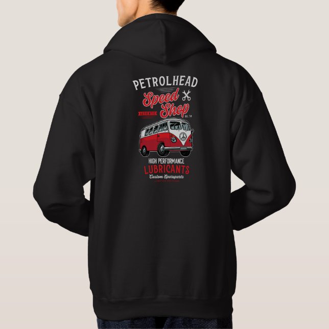 Veste À Capuche Pétrolhead Speed Shop Lubrifiant haute performance (Dos)