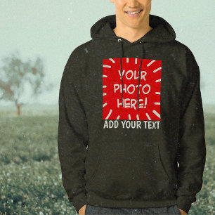 Veste À Capuche Photo et texte personnalisés