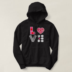 Veste À Capuche Pickleball Love Heart Court Balls Paddles Rose Rou