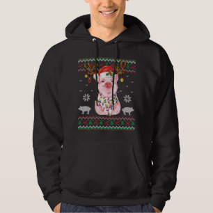 Veste À Capuche Pig Reindeer Père Noël Xmas Léger Doux moche Noël
