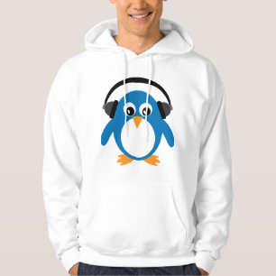 Veste À Capuche Pingouin mignon DJ de bande dessinée avec des