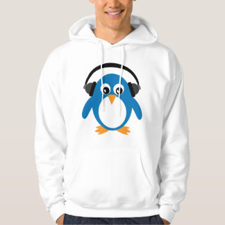 Veste À Capuche Pingouin mignon DJ de bande dessinée avec des