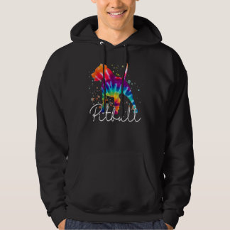 Veste À Capuche Pitbull Tie Dye Amoureux des chiens arc-en-ciel