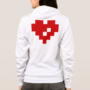 Veste À Capuche Pixel Coeur 8 bits Amour