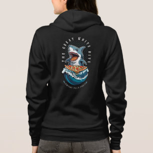Veste À Capuche Pizza pour manger des requins Le Grand Bite Blan