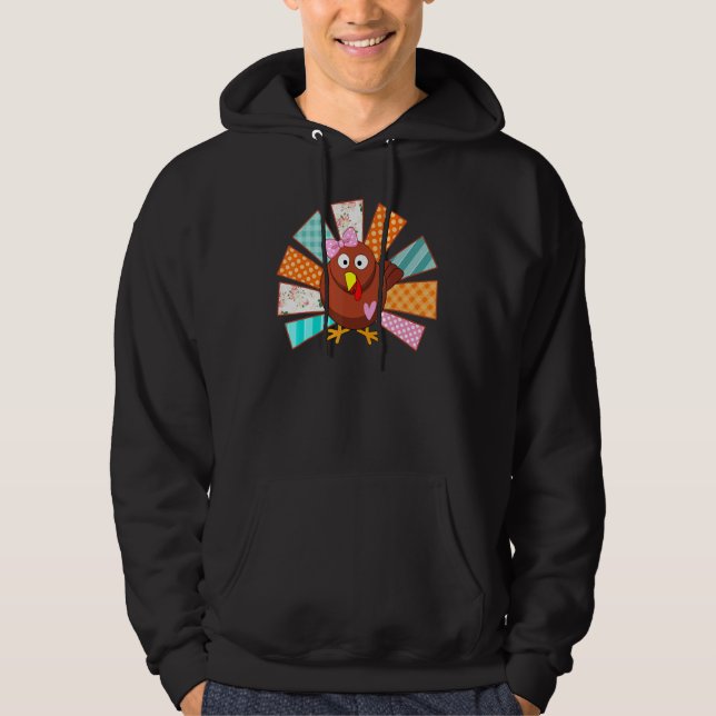 Veste À Capuche Plaid Bébé Turquie fille Thanksgiv Jeu de jeunes e (Devant)