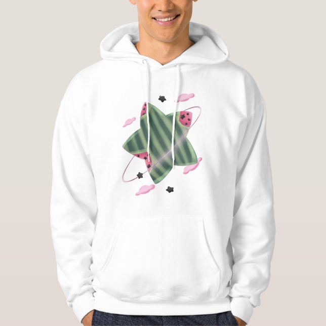 Veste À Capuche Planète Étoile Pastèque (Devant)