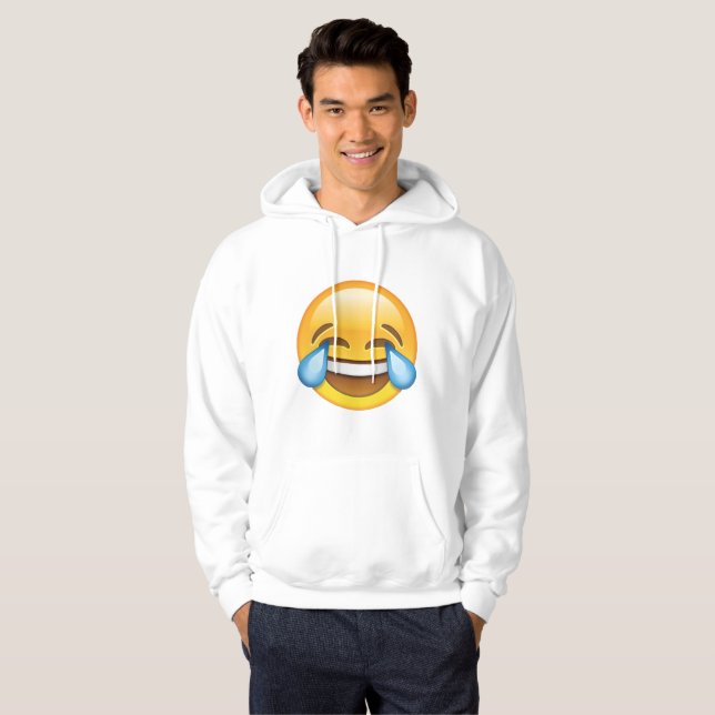 Veste À Capuche Pleurer de rire Larmes de joie émoji (Devant entier)