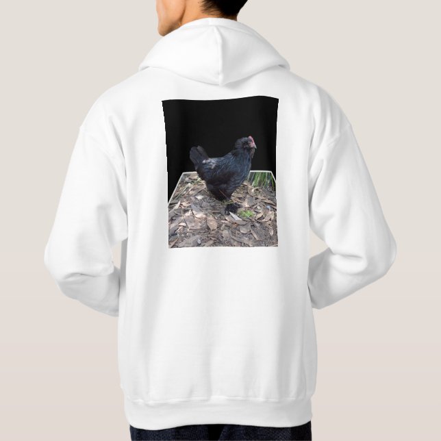 Veste À Capuche "Plumes de minuit : un poulet noir dans l'art popu (Dos)