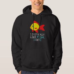 Veste À Capuche Poissons Mignons J'Aime Vraiment Le Poisson Ok