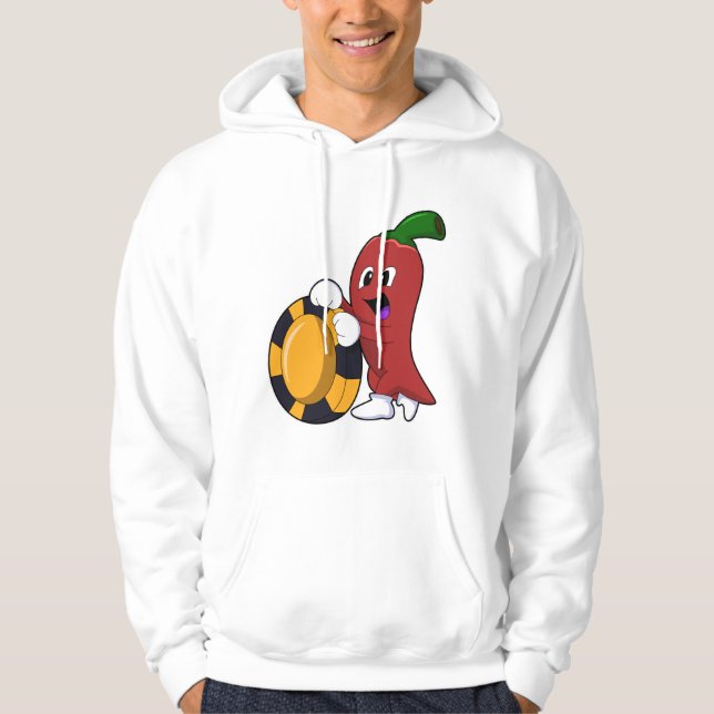 Veste À Capuche Poivre au Poker avec des jetons de Poker (Devant)