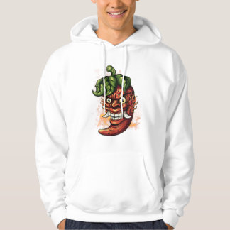 Veste À Capuche Poivre Démon Chaud - Design de Masque Oni de Chili