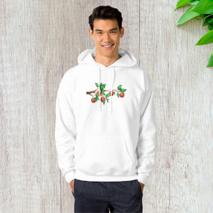 Veste À Capuche Pommier rouge Branche Fruit frais et Feuilles vert