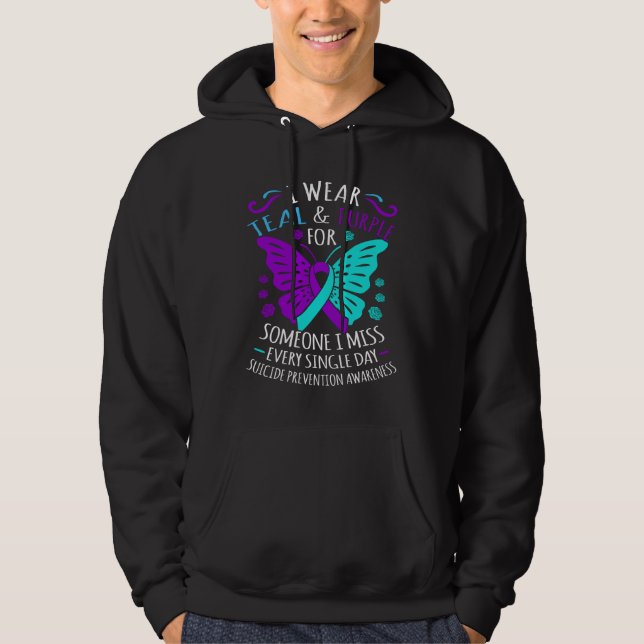Veste À Capuche Porter Turquoise Et Violet Bonne Sensibilisation A (Devant)