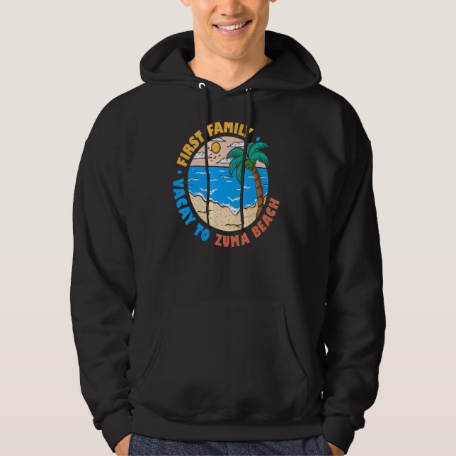 Veste À Capuche Première Famille Vacay À Zuma Beach California Sou (Devant)