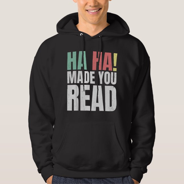 Veste À Capuche Professeur de lecture drôle  (Devant)