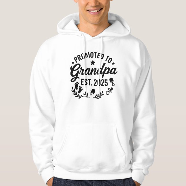 Veste À Capuche Promu à Grand-père EST. 2025 (Devant)