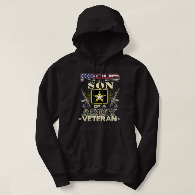 Veste À Capuche Proud Army Son Vétéran Flag Venin For Fathers (Design devant)