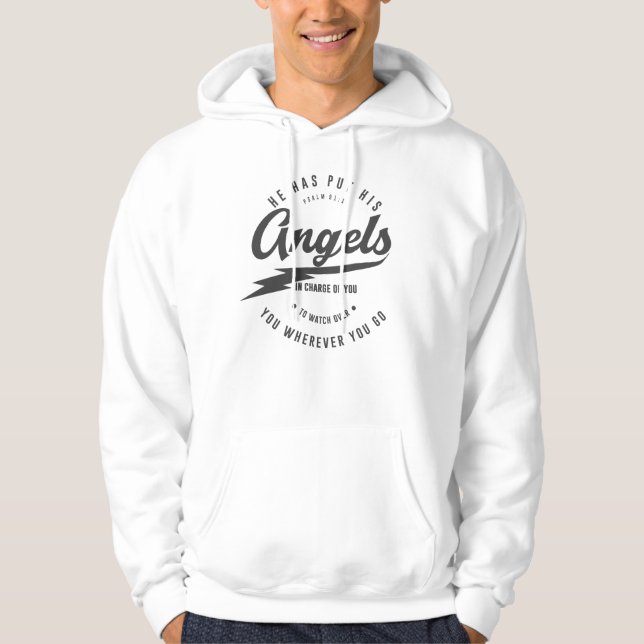 Veste À Capuche Psaumes 91:11 Mens Chrétien (Devant)