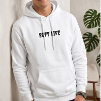Pull à capuche blanc Soft Life pour hommes | Esthé