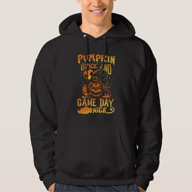 Veste À Capuche Pumpkin Spice And Game Day Sports Halloween (Devant)