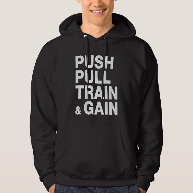 Veste À Capuche PUSH PULL TRAIN & GAIN Lifting Workout (Devant)