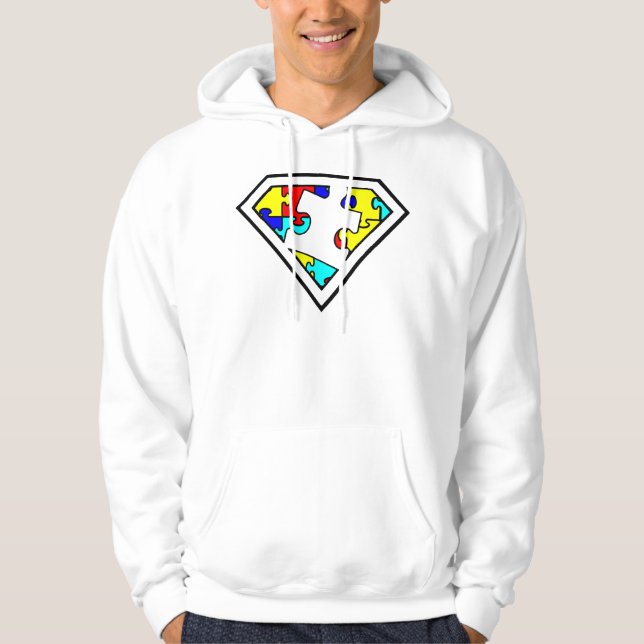 Veste À Capuche Puzzle Super Power Sensibilisation sur l'autisme (Devant)