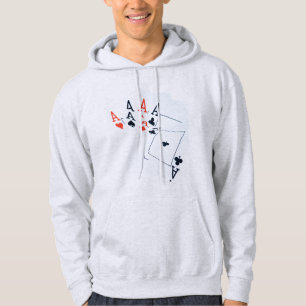 Veste À Capuche Quad Aces Poker Cartes Motif,