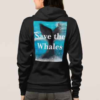 Veste À Capuche Queue de baleine - Sauvez les baleines Noir