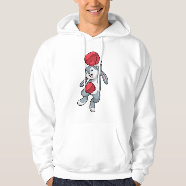 Veste À Capuche Rabbit à la boxe avec gants de boxe (Devant)
