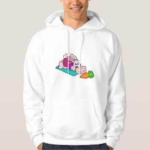 Veste À Capuche Rabbit avec carotte au Yoga sur tapis de Yoga