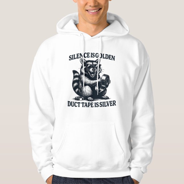 Veste À Capuche Raccoon Duct Tape Silver Quote (Devant)