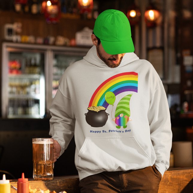 Veste À Capuche Rainbow Gnome Pot or St Paddys Day (Rainbow Gnome Pot of Gold St Paddys Day Hoodie)