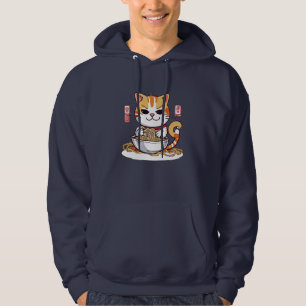 Veste À Capuche Ramen Chat Manger des nouilles Design T-shirt