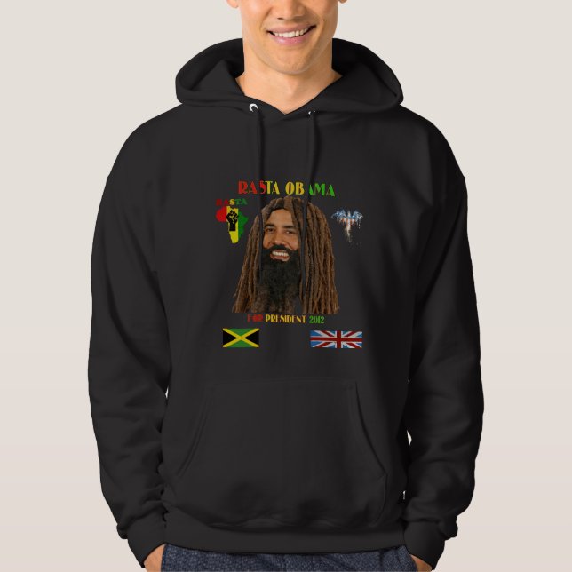 Veste À Capuche Rasta Obama pour le Président Hoodie (Devant)