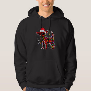 Veste À Capuche Red Plaid Chihuahua Dog Christmas Pajamas Family X