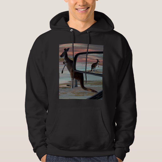 Veste À Capuche "Réflexions de la nature : Un Kangourou sur la pla (Devant)