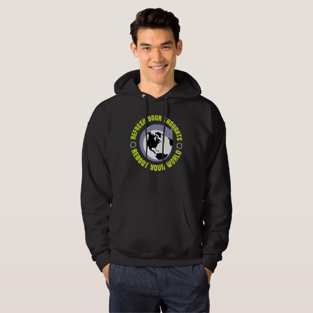Veste À Capuche Refresh Your Thoughts, Reboot Your World (Devant entier)