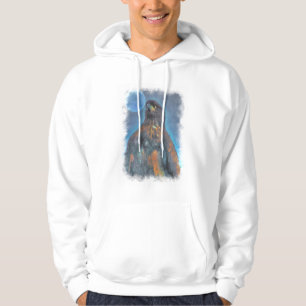 Veste À Capuche Regal Young Bald Eagle et Moon Peinture