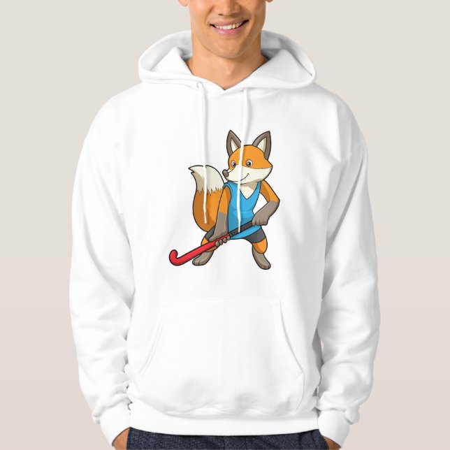 Veste À Capuche Renard à Hockey avec chauve-souris de hockey (Devant)