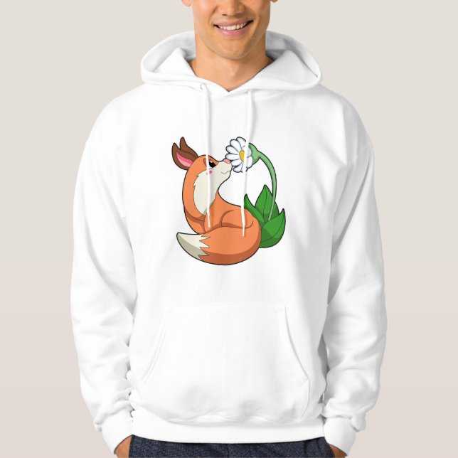 Veste À Capuche Renard avec fleurs blanches (Devant)