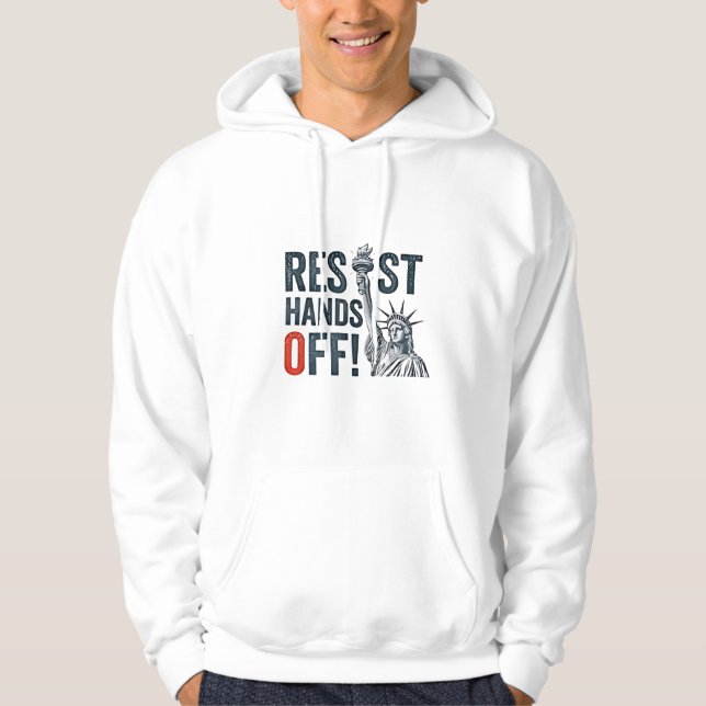 Veste À Capuche Résister Mains Hors Liberté Statut Anti Trump (Devant)