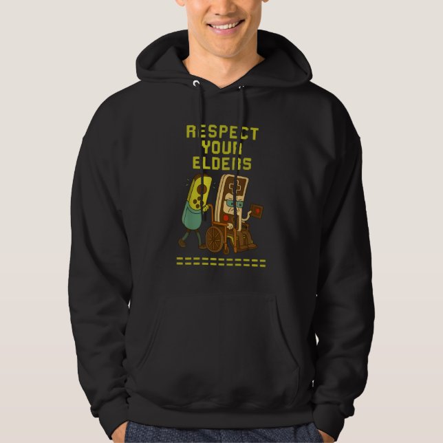 Veste À Capuche Respect Your Elders Retro Gaming Funny Gamer  (Devant)