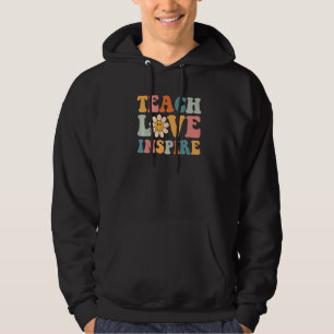 Veste À Capuche Retour à l'école Enseigner l'amour Inspirer Rétro