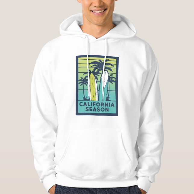 Veste À Capuche Retro California Surboards Art - Summer Coastline (Devant)