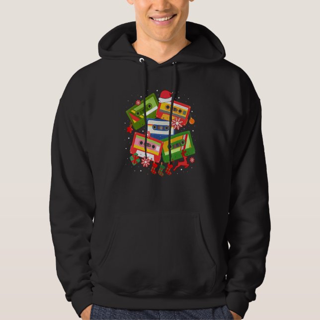 Veste À Capuche Retro Christmas Music Cassette Tapes Xmas For Men  (Devant)