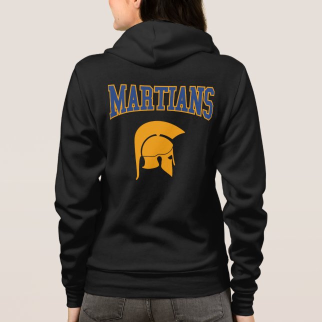 Veste À Capuche Retro College Blue Orange Martiens Varsity Sport (Dos)