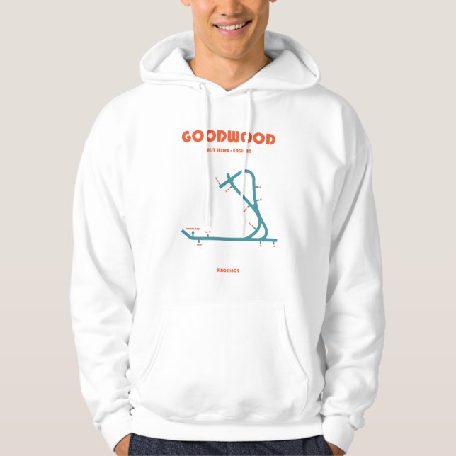 Veste À Capuche Retro Minimalist Goodwood Racecourse Line Art Prin (Devant)