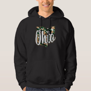 Veste À Capuche Rétro Ohio Texte Tendance Camouflage Vert de l'Ohi
